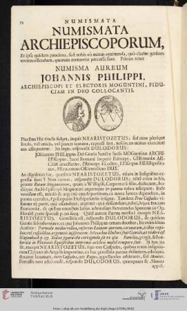 Numismata Archiepiscoporum [...]
