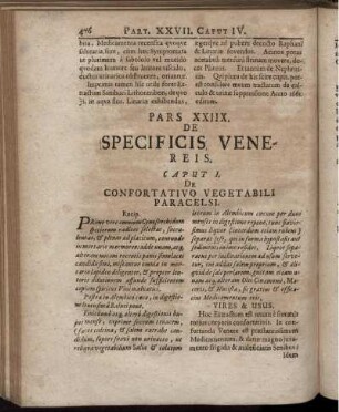 Pars XXIIX. De Specificis Venereis.
