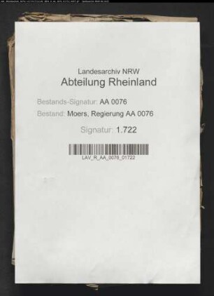 G.A. Weinhagen, Notar zu Moers: Handakten