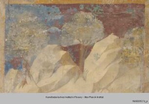 Freskenzyklus mit Szenen aus der Vita des heiligen Antonius : Antonius kniet vor dem Eremiten Paulus