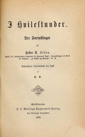 Fortaellinger : Autoriseret Oversaettelse (fra Tydsk) for Norge og Danmark, 5