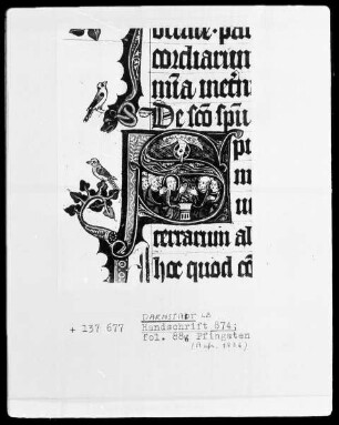 Festmissale — Festmissale, Folio 1-116 — ---, Folio 1-116Initiale S (piritus) mit Pfingsten, Folio 88verso