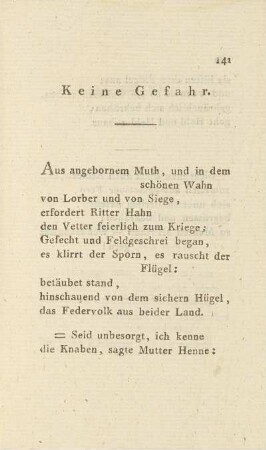 Keine Gefahr.