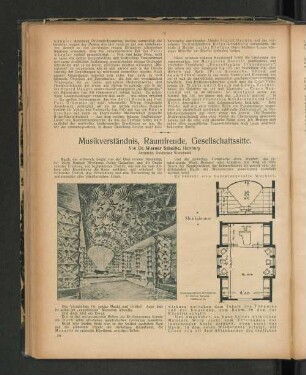 Musikverständnis, Raumfreude, Gesellschaftssitte. Von Dr. Werner Scheibe, Hamburg Architekt, Deutscher Werkbund.