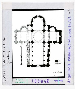 Lichieres (Charente): Kirche, Grundriss
