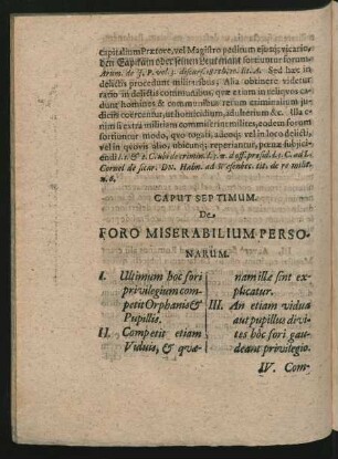 Caput Septimum. De Foro Miserabilium Personarum.