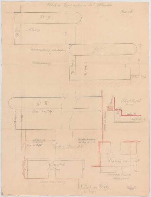 Thiersch, Friedrich von; München, Georgenstr. 16; Haus Thiersch - Untermauerung (Grundriss, Schnitt, Details)