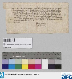 Hyltpold Frawnberger zu Prunn dankt der Stadt Nürnberg für die ihm gewährte Hilfe.