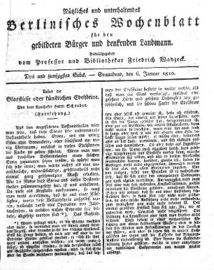 Drei und funfzigstes Stueck, Sonnabend, den 6. Januar 1810.