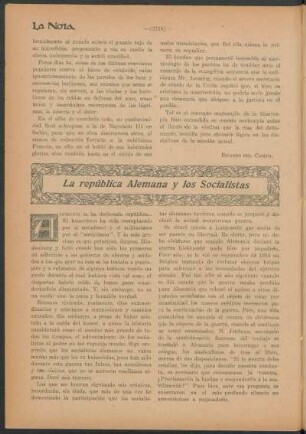 La república alemana y los socialistas