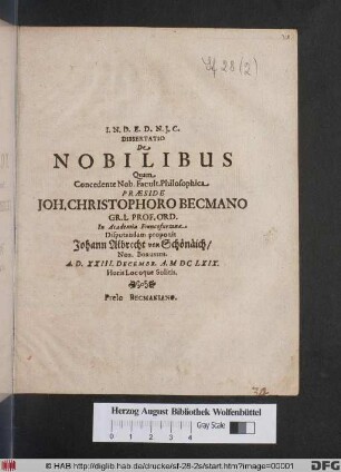 Dissertatio De Nobilibus