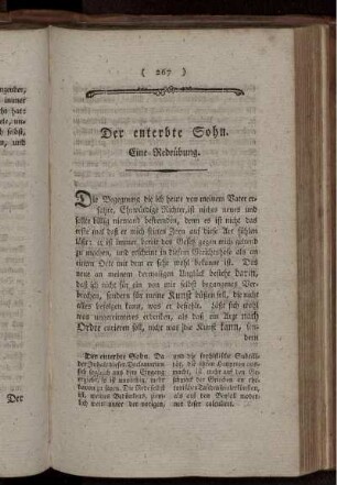 Der enterbte Sohn. Eine Redeübung