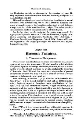 1. Theorems of Uniqueness.