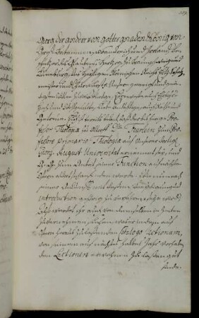 Berufung des Professors der Theologie Feuerlein.