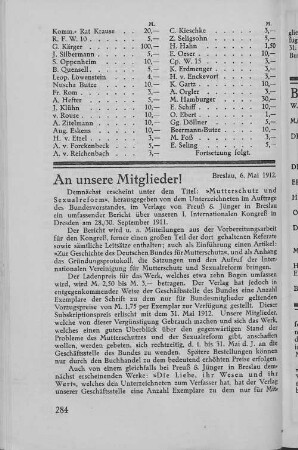 An unsere Mitglieder!