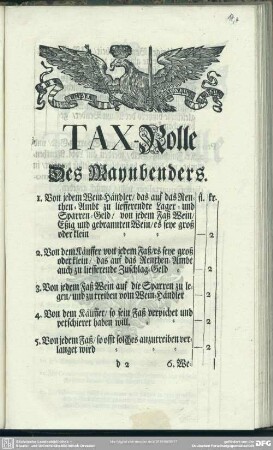 Tax-Rolle Des Meynbenders