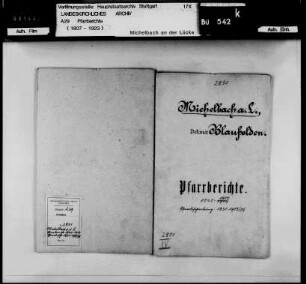 Michelbach/Lücke: Pfarrberichte und Pfarrbeschreibungen