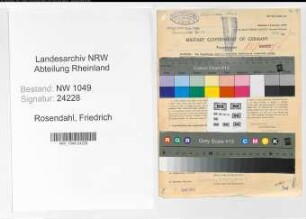Entnazifizierung Friedrich Rosendahl , geb. 28.07.1885 (Werksleiter)