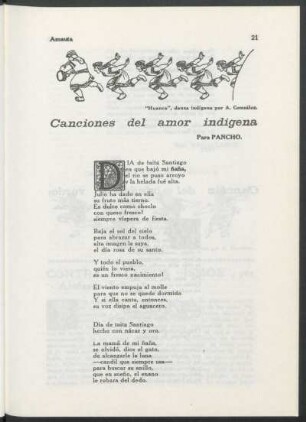 Canciones del amor indígena [y] Canción del bandolero verde