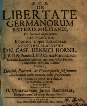 De libertate Germanorum exteris militandi
