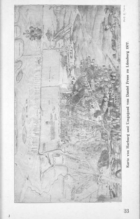 Karte von Harburg und Umgegend von Daniel Frese zu Lüneburg 1577.