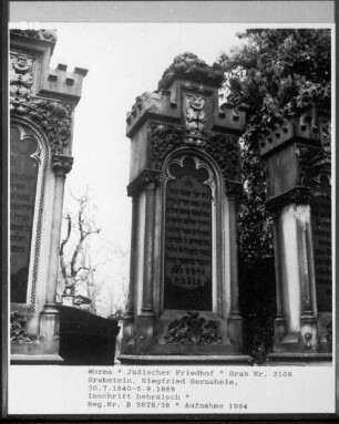Grabstein von Siegfried Gernsheim (gestorben 1889.09.05)
