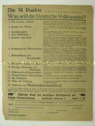 Programm und Mitgliederwerbung der DVP