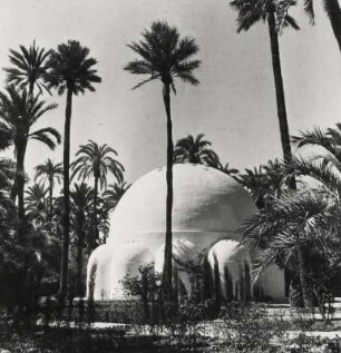 Elche. Spanien. Maurischer Kuppelbau im Palmenhain