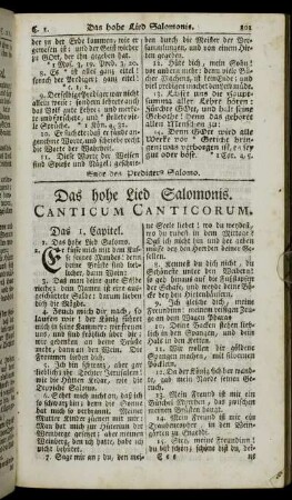 Das hohe Lied Salomonis. Canticum Canticorum.