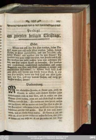 Predigt am zweyten heiligen Christtage.
