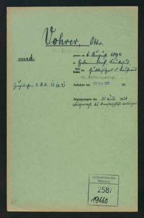 Otto Vohrer (1894-)