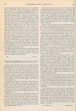 667-668 [Rezension] Weder, Hans, Die "Rede der Reden"
