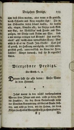 Vierzehnte Predigt. über Matth. 6, 9.