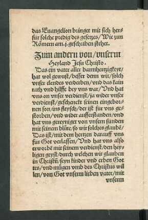 Zum andern von/ unserm Heyland Jesu Christo.