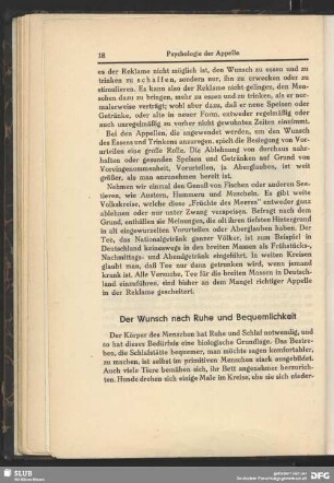 Der Wunsch nach Ruhe und Bequemlichkeit