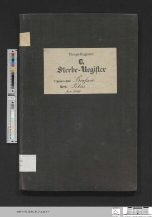 Sterberegister Booßen 1887