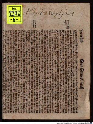 Disputatio Philosophica De Aeterna Immobilique Substantia, Ex Duodecimo metaph. libro