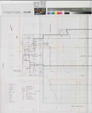 Gronau (Gronau) Tiefgarage mit Zivilschutzteil - Vorentwurf Grundriß (Abwasser) 1969 1 : 100 88 x 163 Pause (Sudan und Hahm, Osnabrück) Regierung Münster Nr. 34092