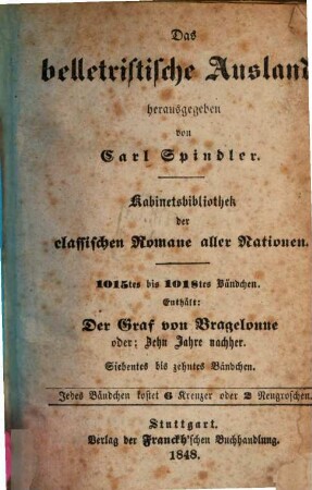 Der Graf von Bragelonne oder: Zehn Jahre nachher : Zweite Fortsetzung der "drei Musketiere", 7/10
