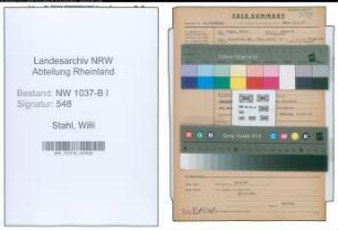 Entnazifizierung Willi Stahl , geb. 12.09.1905 (Gastwirt)