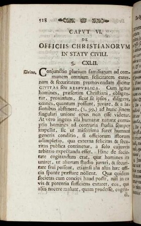 Caput VI. De officiis Christianorum in statu civili.