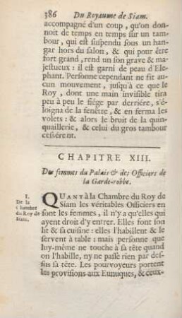 Chapitre XIII. Des femmes du palais & des officiers de garde-robbe