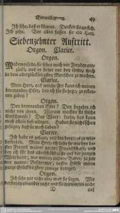 Siebenzehnter Auftritt. Orgon. Clarice