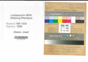 Entnazifizierung Josef Klasen , geb. 24.12.1910 (Steiger)