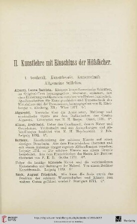 II. Kunstlehre mit Einschluss der Hilfsfächer