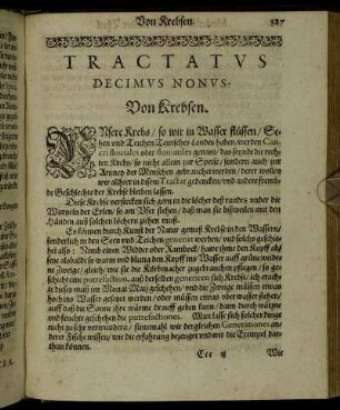 Tractatus Decimus Nonus. Von Krebsen.