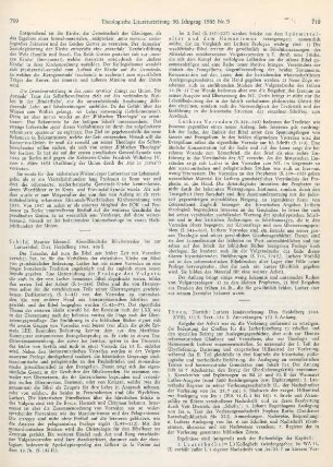 710-712 [Rezension] Thyen, Dietrich, Luthers Jesajavorlesung