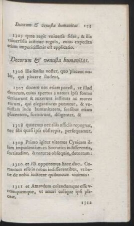 Decorum & venusta humanitas