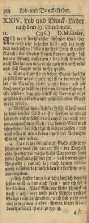 XXIV. Lob und Danck-Lieder nach dem H. Abendmahl.