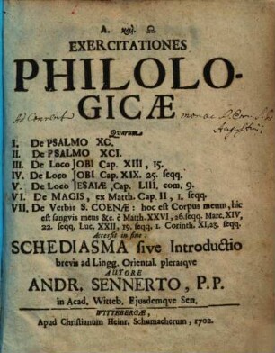 Exercitationes philologicae